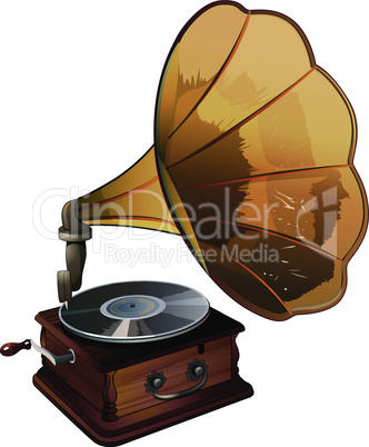 Gramophone vector illustration on a white background