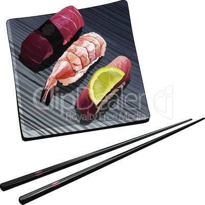 Sushi vector illustration on a white background
