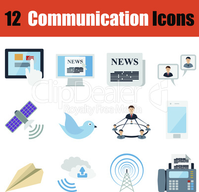 Flat design communication icon set