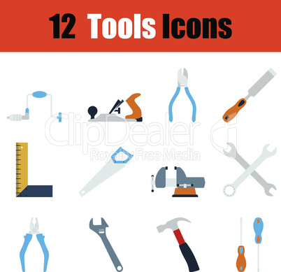 Flat design tools icon set