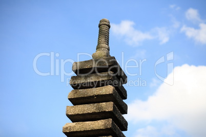 stone column in japan garden