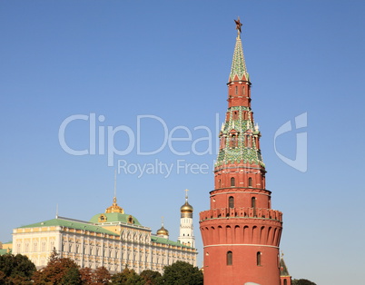 Kremlin tower on sky background