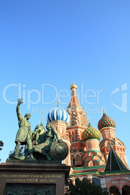 blessed basil cathedral and Statue of Minin and Pozharsky