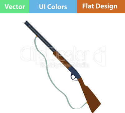Flat design icon of hunting gun