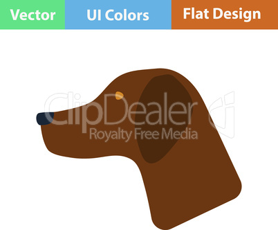 Flat design icon of hinting dog had