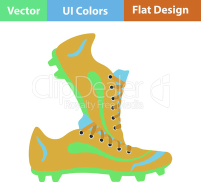 Flat design icon of football boots