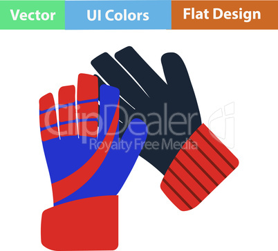 Flat design icon of football   goalkeeper gloves