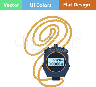 Flat design icon of stopwatch