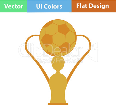 Flat design icon of football cup
