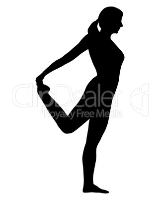 Silhouette einer Frau beim Yoga