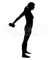 Silhouette einer Frau beim Training