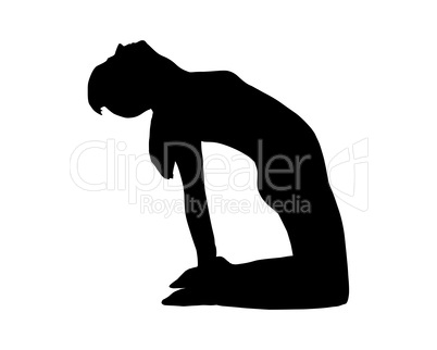 Silhouette einer Frau beim Yoga