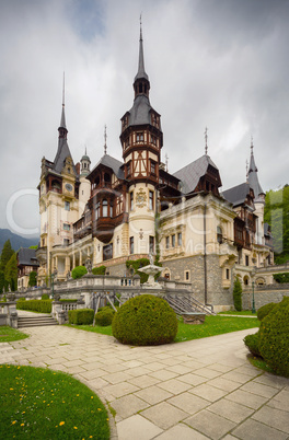 Peles castle  in the Carpathian Mountains, Romania