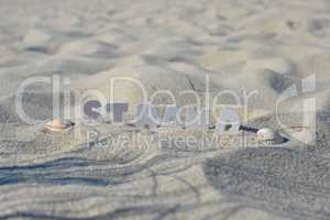 Strand Buchstabend im Sand Urlaub