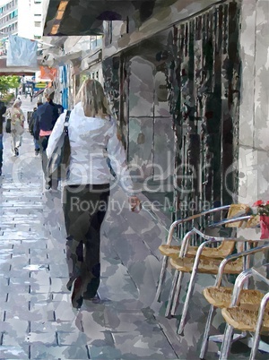 Beautiful woman walking