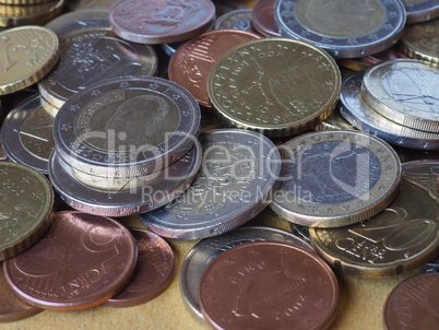 Many Euro coins