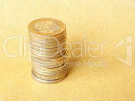 Euro coins pile