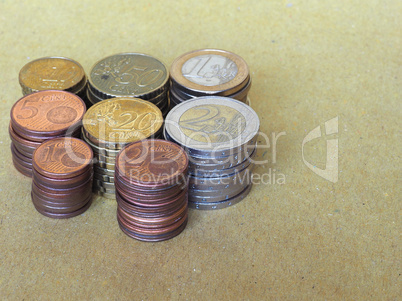 Euro coins pile