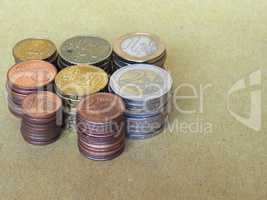 Euro coins pile