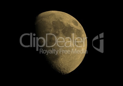 Gibbous moon sepia