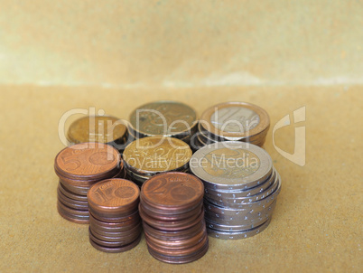 Euro coins pile