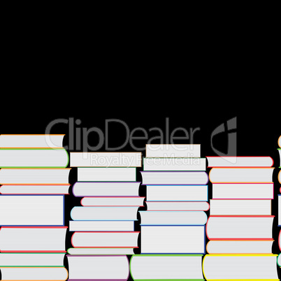 Books vector seamless texture vertically and horizontally. Bookshelf background.