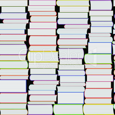 Books vector seamless texture vertically and horizontally. Bookshelf background.