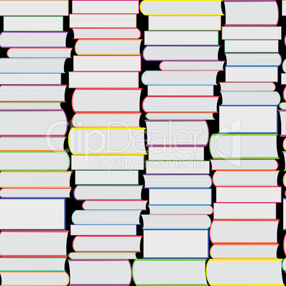 Books vector seamless texture vertically and horizontally. Bookshelf background.