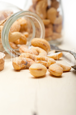 cashew nuts on a glass jar