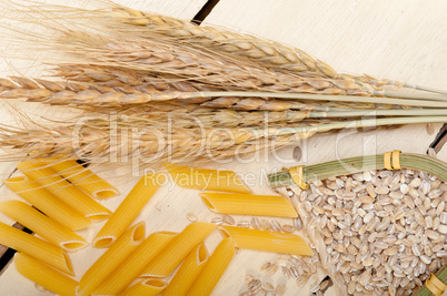 Italian pasta penne with wheat