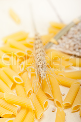 Italian pasta penne with wheat