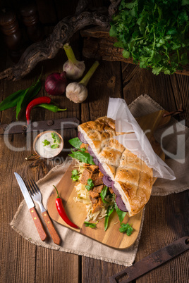 Gyros pita with wild garlic