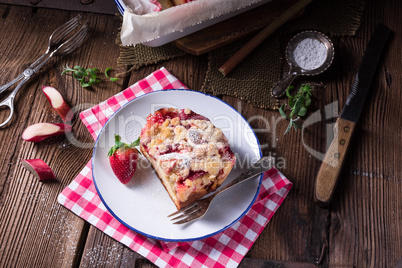 rhubarb strawberry brioches