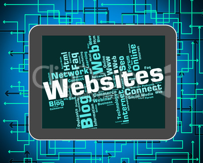 Websites Word Represents Network Internet And Wordcloud
