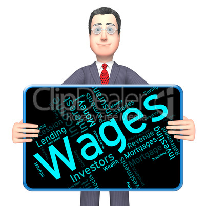 Wages Word Represents Revenue Income And Words