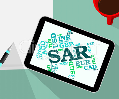 Sar Currency Shows Saudi Arabian Riyals And Currencies