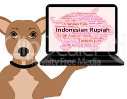 Indonesian Rupiah Represents Currency Exchange And Broker