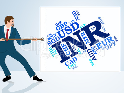 Inr Currency Indicates Worldwide Trading And Broker