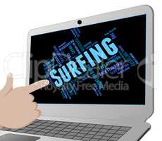 Surfing Word Represents Wordcloud Surfboard And Surfers