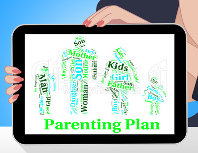 Parenting Plan Shows Mother And Child And Agenda