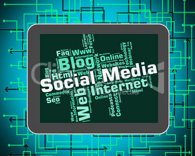 Social Media Represents News Feed And Blogs