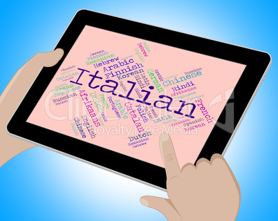 Italian Language Represents Italy Foreign And Text