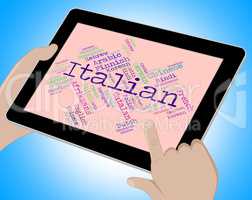 Italian Language Represents Italy Foreign And Text