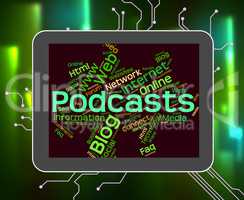 Podcast Word Represents Text Webcast And Broadcasting