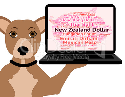 New Zealand Dollar Shows Currency Exchange And Coin