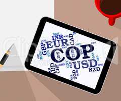 Cop Currency Represents Exchange Rate And Coin