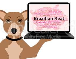 Brazilian Real Indicates Foreign Currency And Broker