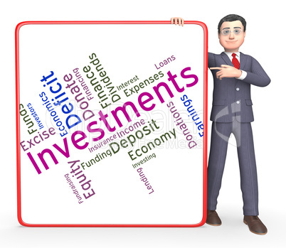 Investments Word Indicates Roi Stock And Wordcloud