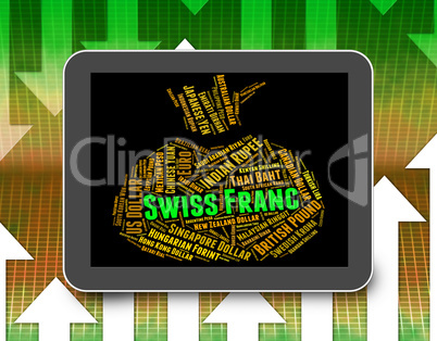 Swiss Franc Means Worldwide Trading And Coinage