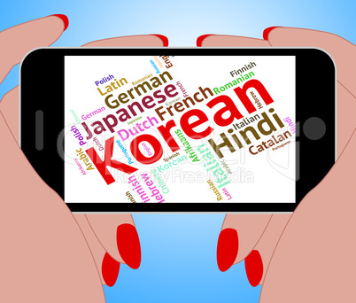 Korean Language Represents Text Translator And Words